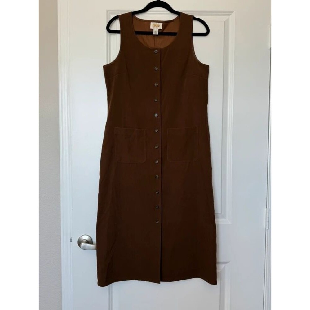 Talbots Y2K Button Up Maxi Dress | Layering | Librarian Earthy